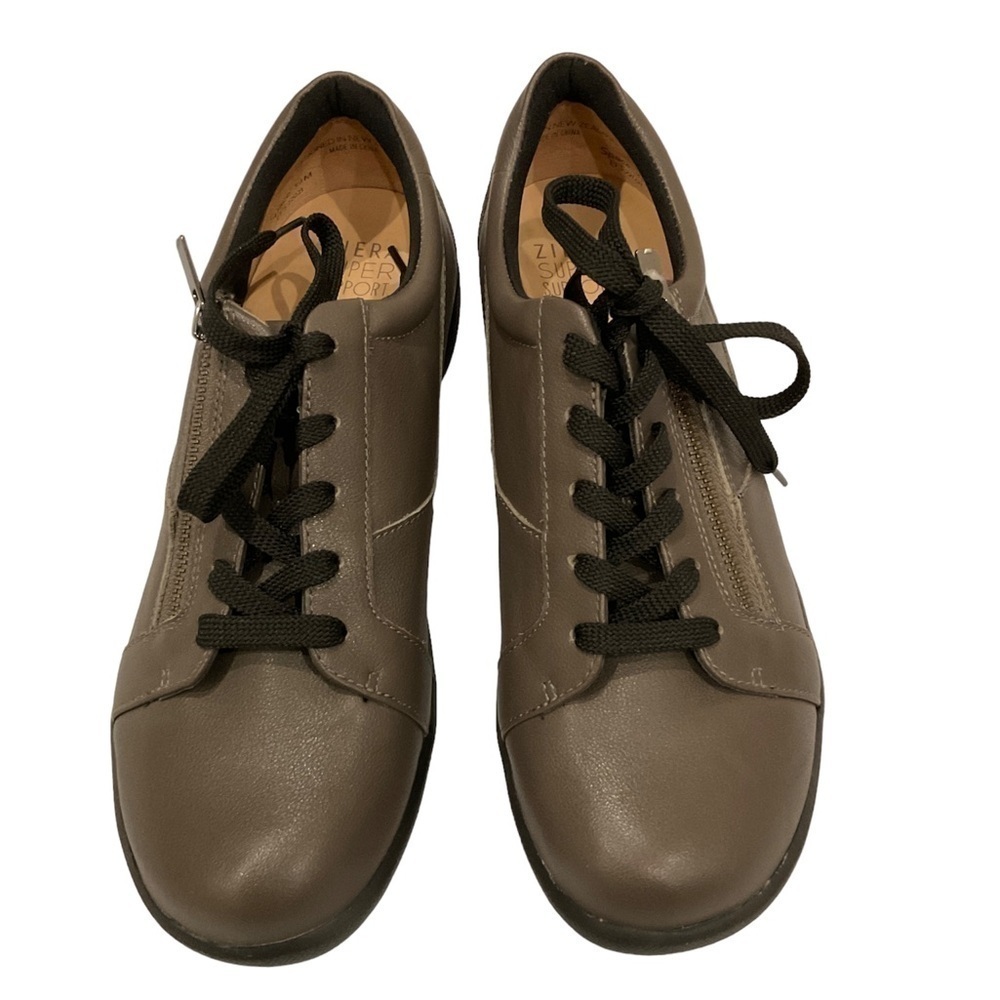 Ziera Space Leather Casual Sneakers Size 39 Taupe